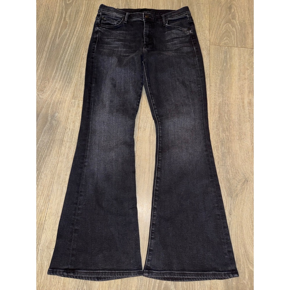 Mother The Weekender Deep End Faded Black Flare Jeans Size 29 Made in USA